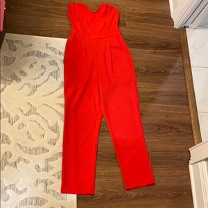 Red Strapless Jumpsuit - Never been worn